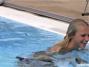 Swimming bare with magnificent eurobabes