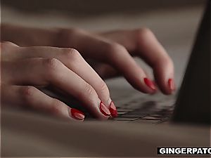 inked ginger-haired bi-atch gets her vagina inserted