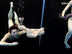 two women swim and get bare mind-blowing