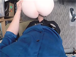 Katy smooch caught by hung mall cop and plumbed deep